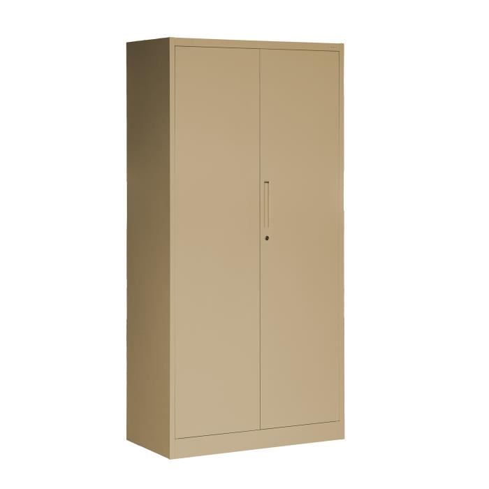 Armoire de Bureau C34 Métallique Armoire à Dossiers Armoire à Outils 185 x 90 x 45 cm Beige