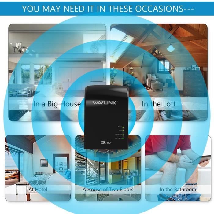 Répéteur de Signal WiFi - 750 Mbps - Dual Band - Netgear AC750 EX3700