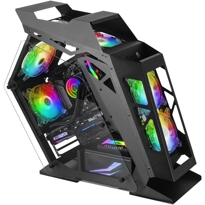 Boîtier PC - Mars Gaming - MC61 - Noir - Micro-ATX - 4 Ventilateurs RGB 120mm