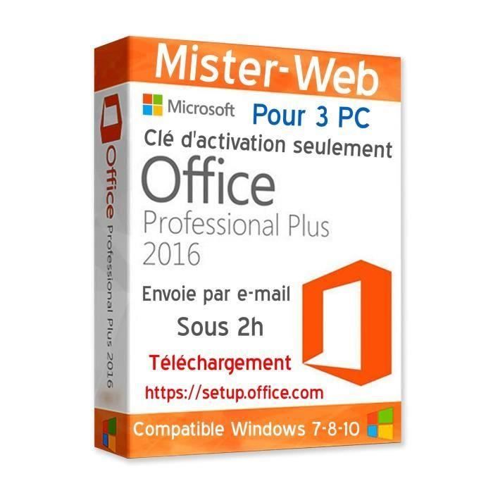 Office 2016 Pro Plus 3 PC / Clé DActivation