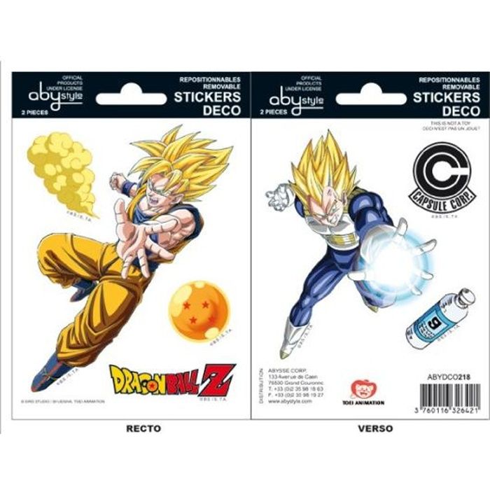 Stickers Dragon Ball - 16x11cm / 2 planches - DBZ / Goku-Vegeta - ABYstyle  - Cdiscount Maison