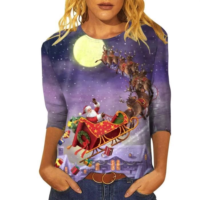 Tee shirt de noël femme clearance