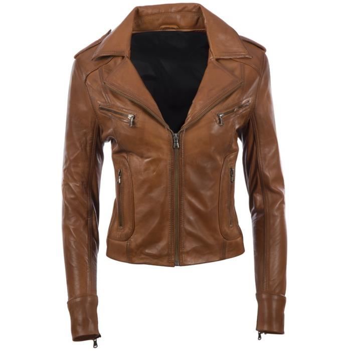 Blouson Professionnel AVIATRIX MQJU0 Cuir veritable court mode Veste motard de femme n8ul Taille 38 Gris Cdiscount Pret a Porter
