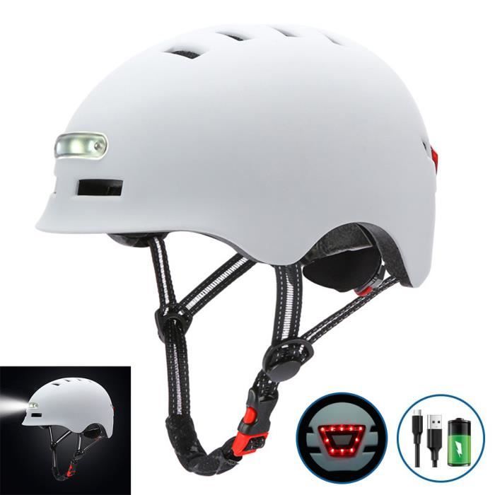 Casque de vélo pour enfants et adultes avec éclairage LED - Noir - Tour de  tête: 58-60cm - Cdiscount Sport