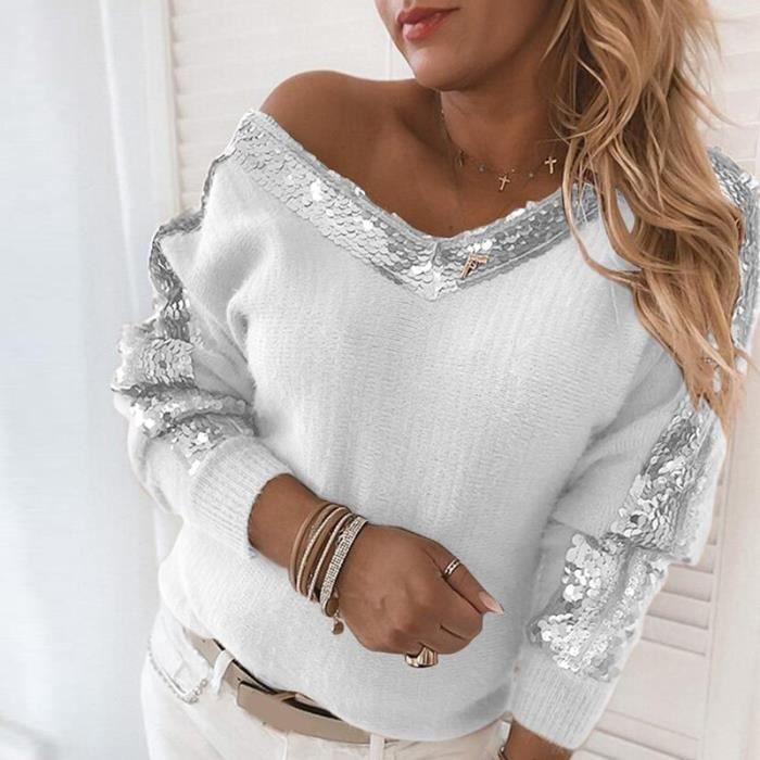 Pull pailleté femme on sale