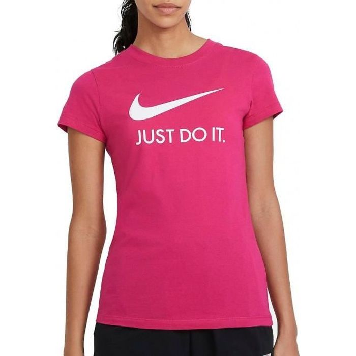 Tee shirt Nike W JDI SLIM Femme Rose Manches courtes Logo