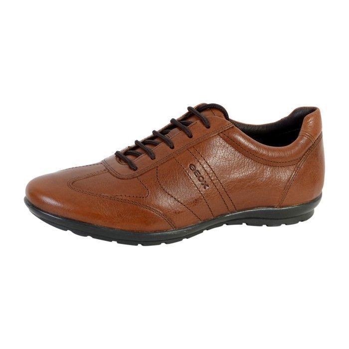 Basket Geox U Symbol B Homme Cuir Noir Confort exceptionnel Cognac Cdiscount Chaussures