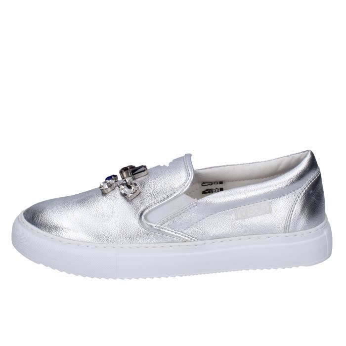 Mocassin Femme Argente en Cuir AGILE by RUCOLINE Parfait pour un style de Ville Tailles EU 36 a 39 Argente Cdiscount Chaussures