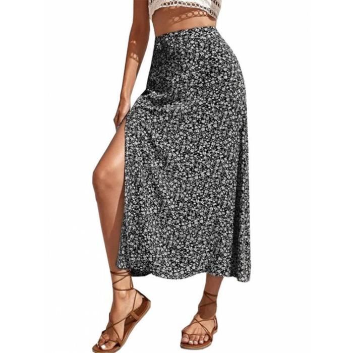 Jupe longue fleurie taille haute new arrivals