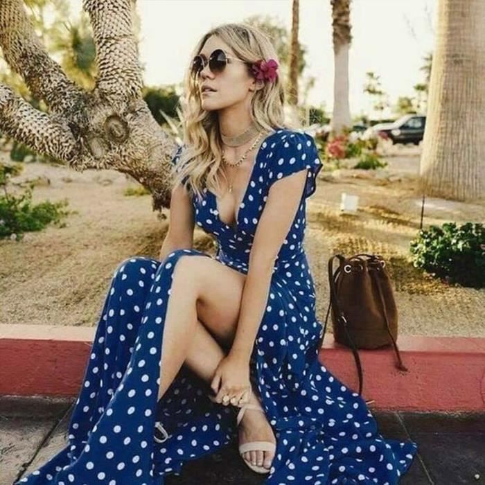 Robe pois longue top