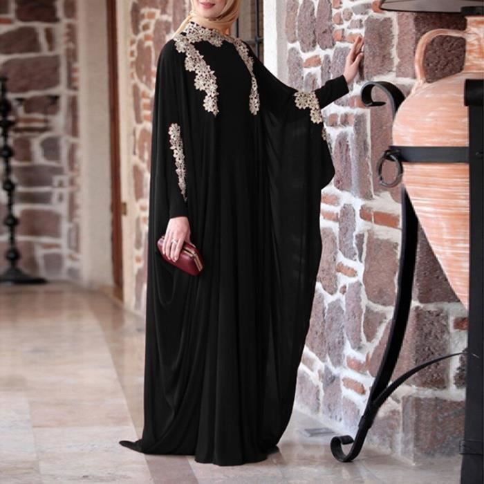 Abaya duba caftan femmes musulmanes manches chauve souris Robe