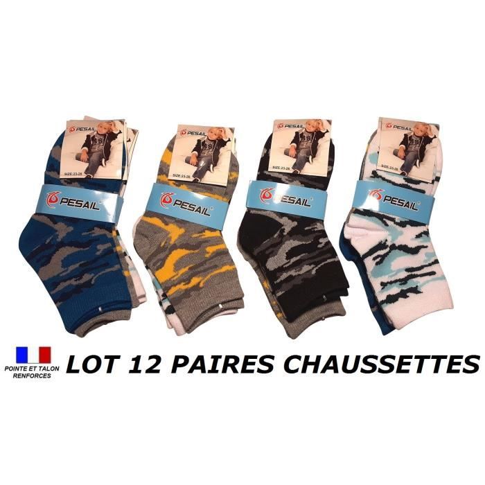 LOT 12 PAIRES DE CHAUSSETTES GARCON ENFANT TAILLE 27 28 29 30