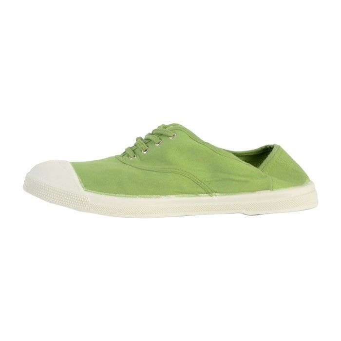 Tennis Femme Bensimon Lacet Pomme Vert Canvas Confort