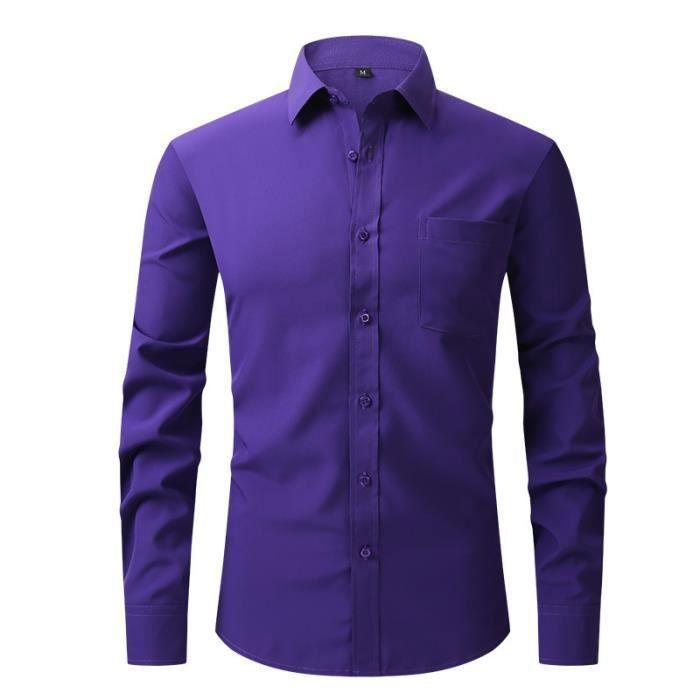Chemise violette 2025 homme