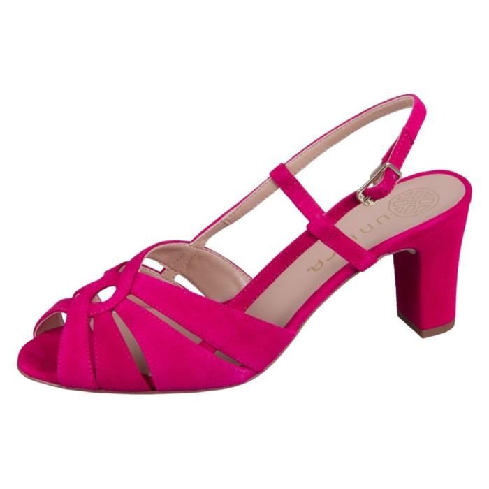 Chaussures Femme UNISA Mailen Rose Compens Lacets Talon 2cm