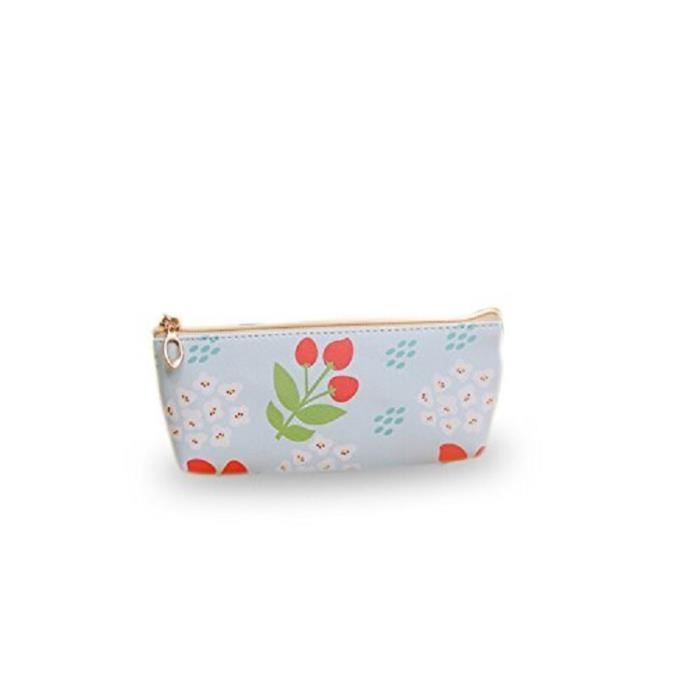 Trousse Scolaire à Fleurs - Grande Capacité Pour Crayons Et Maquillage - Sac Cosmétique Mignon Pour Filles Et Garçons