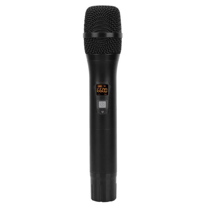 2 Microphones Sans Fil Aveek 2.4GHz - Rechargeables - Portée 30m - Pour Karaoké Et Discours - Gris/Rouge