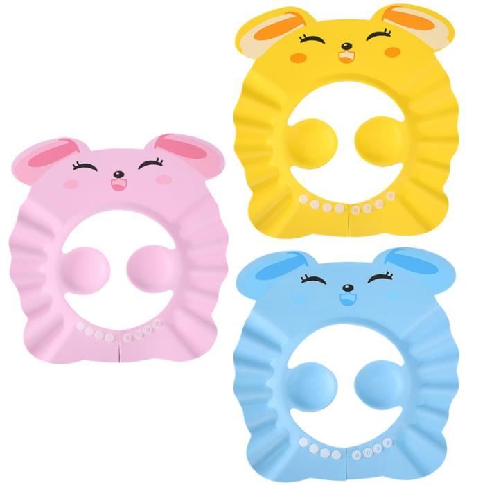 2 Bonnets De Douche Bébé JYNVO - Protègent Yeux Et Oreilles, Sangle Velcro Réglable