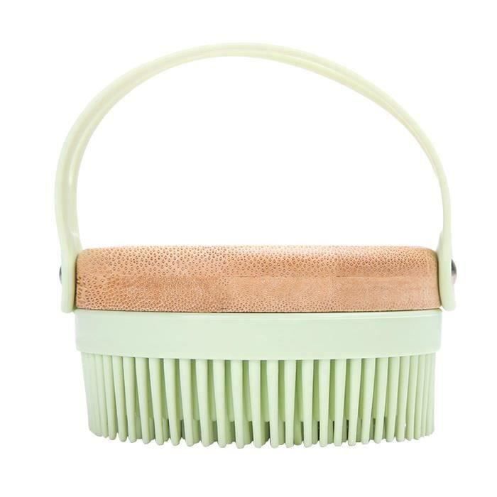 Kit Bébé Brosse Et Peigne Pour Cuir Chevelu - En Silicone Doux - Pour Nettoyer Croûtes De Lait Et Masser - Vert