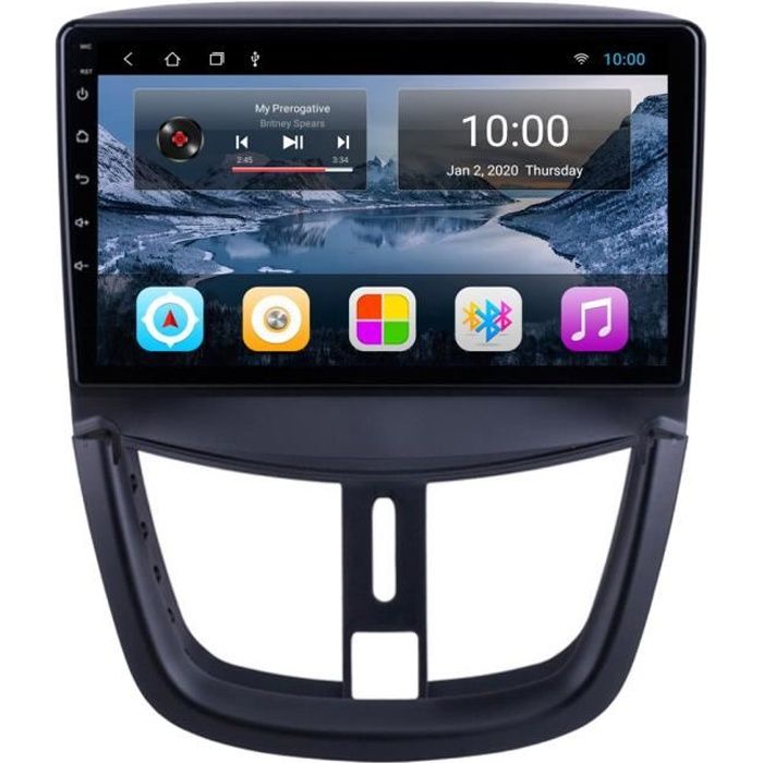 RoverOne® Autoradio GPS Bluetooth pour Peugeot 207 207CC 2006 - 2015 Android Stéréo Navigation WiFi Écran Tactile