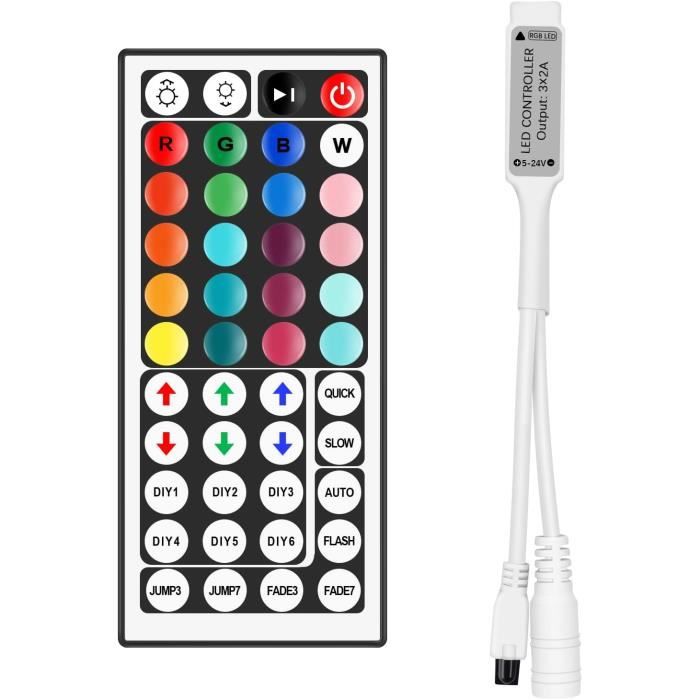 Contrôleur LED Programmable 133 Modes HC008 - Compatible Bandes WS2811/WS2812, 2048 Pixels Max - Télécommande, Alimentation 5-24V