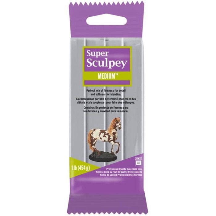 Pâte Polymère Super Sculpey - Grise Moyenne 454g - Modelage Et Sculpture