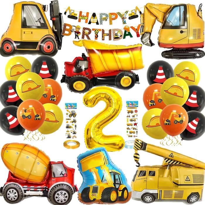 Lot De 6 Grands Chantiers De Construction - Véhicules De Construction - Ballons Géants - Pelles