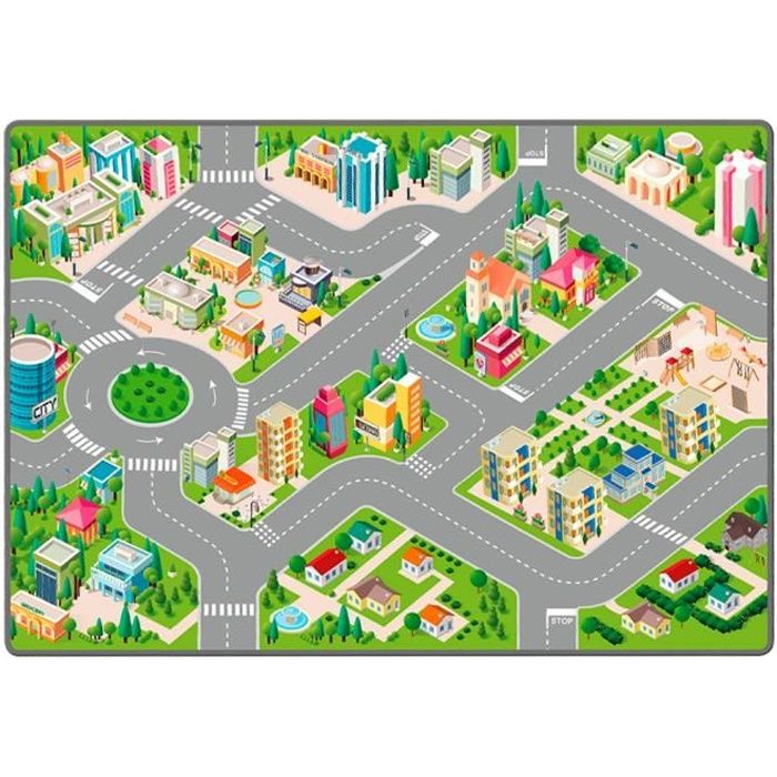 Tapis de jeu pour enfants City Life Idéal pour jouer avec des voitures et  des jouets - Jouez, apprenez et amusez-vous en toute sécurité - Enfant 