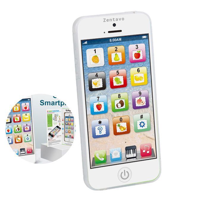 Téléphone Intelligent simulé Jouets Musique Enfant Jouet Port USB Toucher Écran Enfant Cadeau Vert Junlinto 