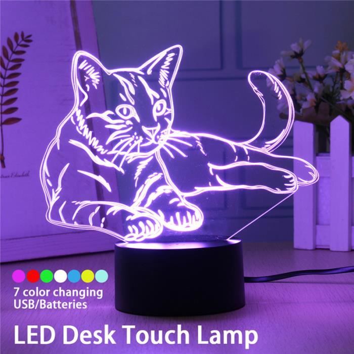 Tempsa 3d Led Usb Lumiere De Nuit Lampe De Chevet 7 Couleurs