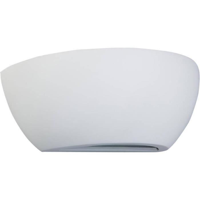 Applique Murale Lindby Guilia - Blanc Plâtre/terre Cuite - Variateur Intégré - Éclairage Indirect Salon - Ampoule E27 Non Incluse