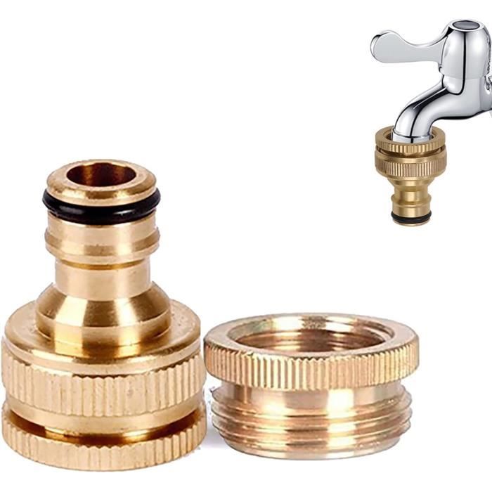 Robinet De Jardin Universel 1/2" Et 3/4" Résistant Au Gel - Avec Raccords Tuyau Et Bande Téflon Inclus