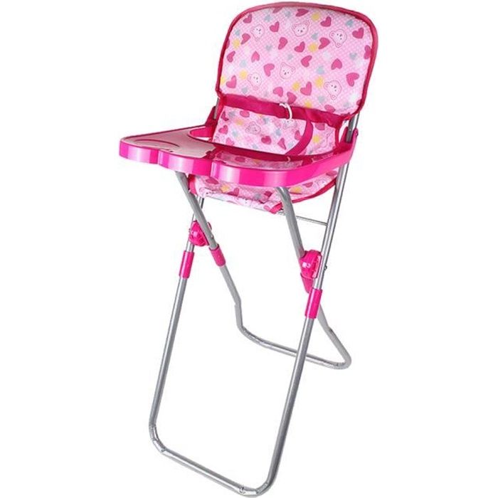 Chaise haute bébé pour poupée - Rehausseur de table pour poupée