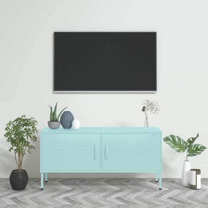 vidaXL Meuble TV Vert menthe 105x35x50 cm Acier 336230