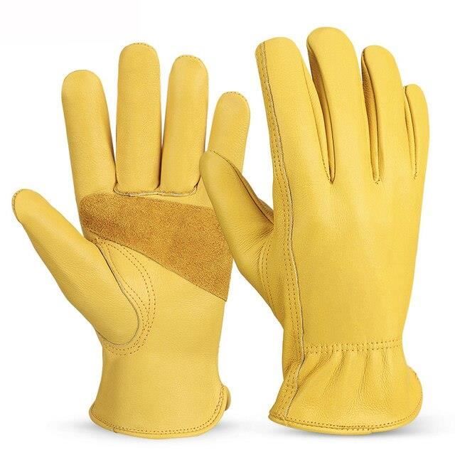 GANT DE CHANTIER 1005 Yellow XL gants de travail en cuir pour
