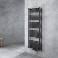 Radiateur de salle de bain Sogood 160x60cm - Noir-Gris - Vertical - Chauffage à eau chaude-1