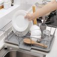 Panier à vaisselle égouttoir avec égouttoir Égouttoir universel en acier inoxydable Égouttoir à vaisselle 48 x 30 x 11 cm arge[554]-1