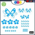 Stickers pour Voiture – Fleurs et farfalle- Voiture Machine – Nouveauté. Auto Moto, Stickers, Van Camper Decal Bleu Ciel-1