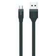 MUVIT TAB Cable plat charge & synchro 2.4a USB/micro-USB - 2m - Noir-1