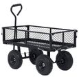 2740NEW Pro® Chariot à main de jardin,Remorque à Main,Brouette,Chariot de Transport Noir 250 kg-1