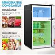 RELAX4LIFE 100W Réfrigérateur 85L avec Bac de Légume 2 Bacs sur Porte et 2 Tablettes Verre Amovible, Congélateur-1