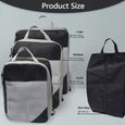 Organisateurs de Voyage Lot de 4 Sacoches de Rangement Valise Imperméable Sacs Compression Packing Cubes pour Vêtements Chaussures-1