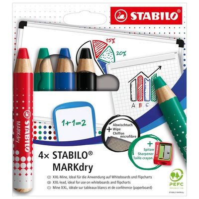 Taille-Crayon Ergonomique STABILO EASYsharpener - Version Droitier, Avec Réservoir - Bleu Ardoise