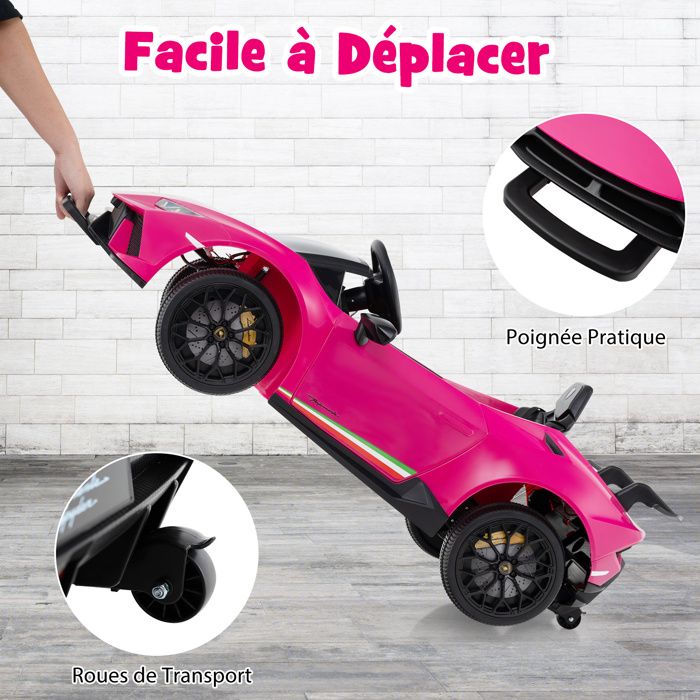 Voiture électrique Enfant Lamborghini, Télécommande 2,4G, 2 Moteurs 12V Voiture électrique Enfant Lamborghini, Télécommande 2,4G, 2 Moteurs 12V