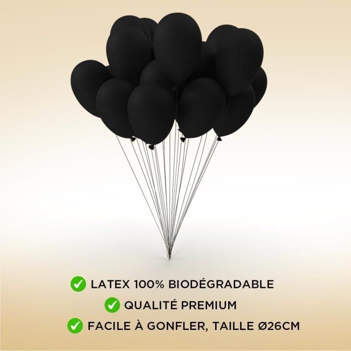 Ballons de baudruche 100% Biodégradable Noir