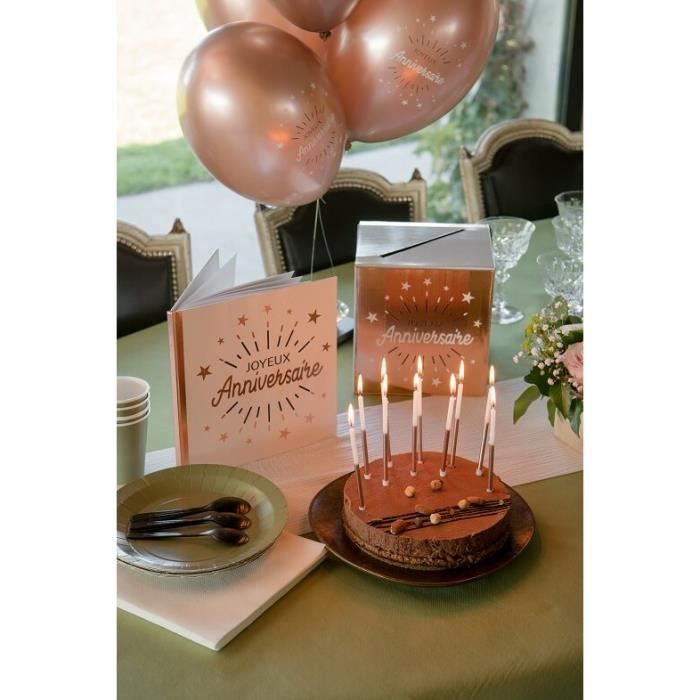 Urne Anniversaire 'Joyeux Anniversaire' Rouge Métallisée - Tirelire Pour Cadeaux - 20x20x20 Cm - Carton
