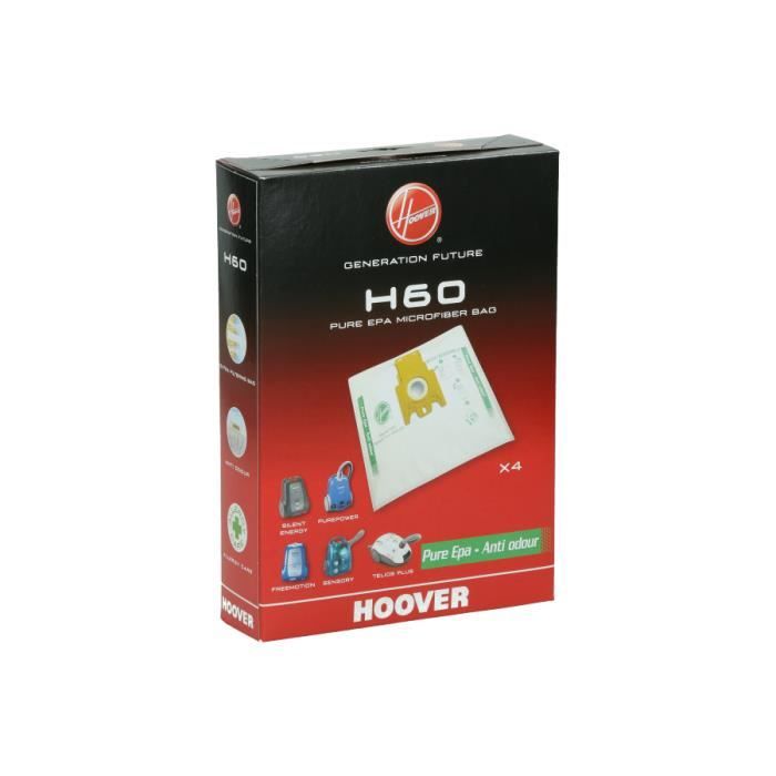 Sac Aspirateur Hoover H60 Freemotion Anti odeur 4 Sacs en