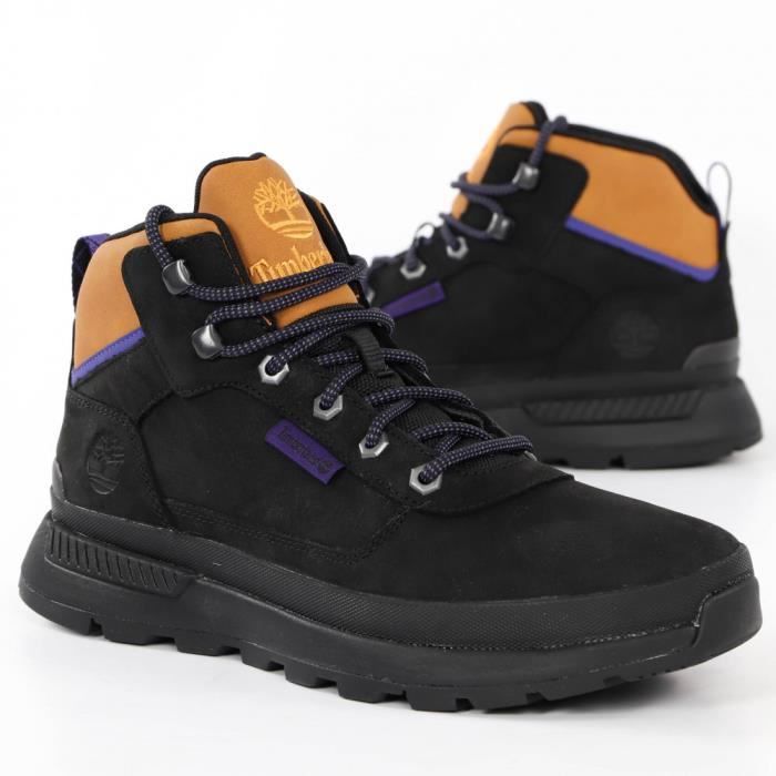 Boots Timberland Field Trekker Noir Homme Cuir Lacets Hauteur Moyenne