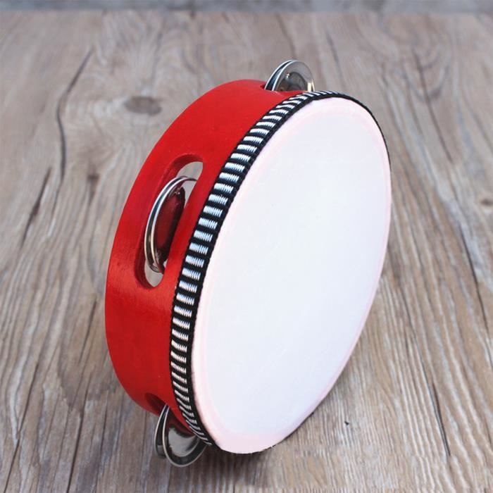 Instrument de musique tambourin, tenu dans la main avec métal, percussion