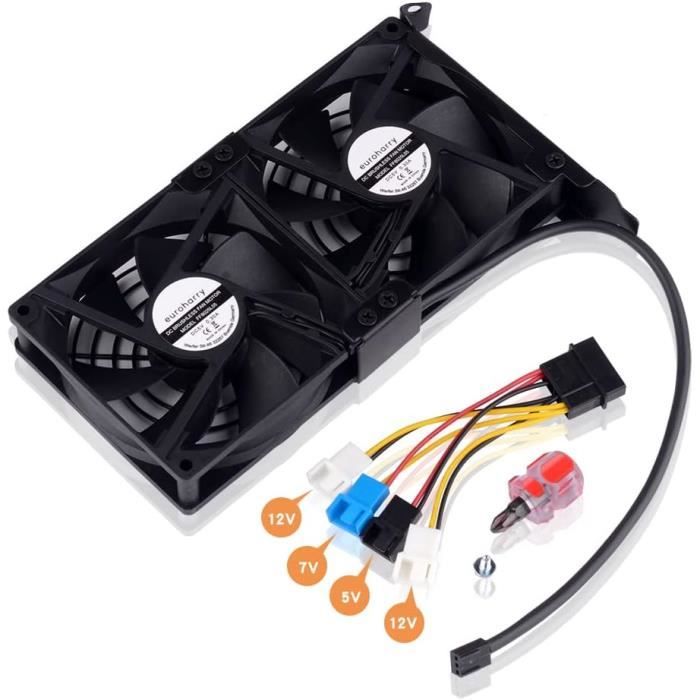 Ventilateur Carte Graphique 2x92mm Euroharry - Refroidissement PCI Silencieux 5V 7V 12V